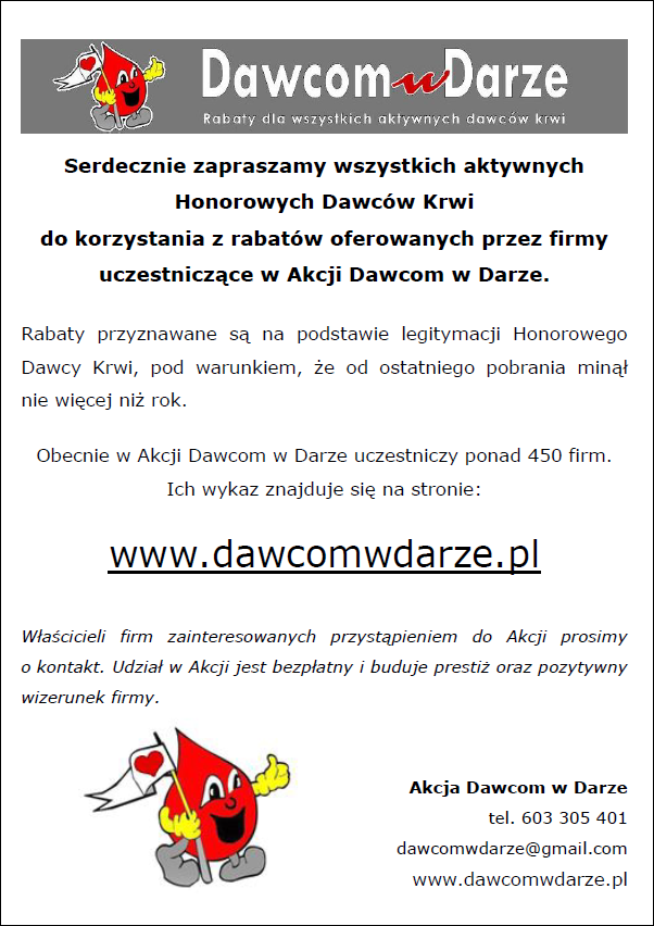 DAWCOM W DARZE INFORMACJA