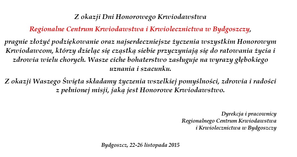 Dni Honorowego Krwiodawstwa